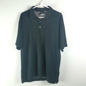 Nike Golf Polo Shirt Sz XL Black Gray Dri Fit